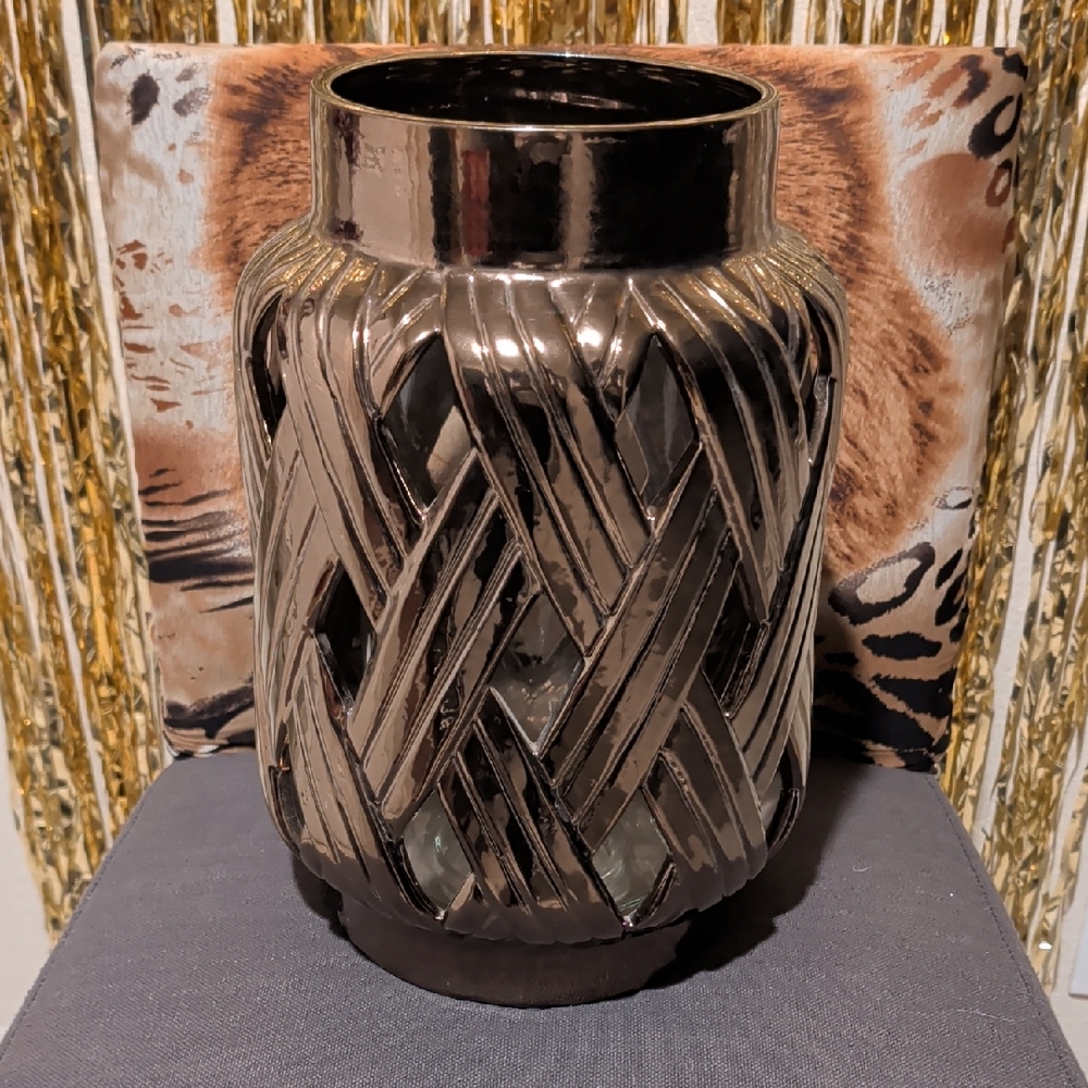🔥Elegant Bronze Candle Holder and Glass Vase